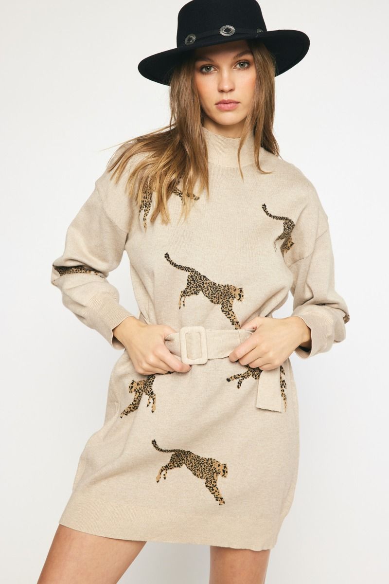 CREAM: THE RIGHT PLACE AND TIME SWEATER DRESS
